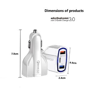 Auto punjac tip c + 2xUSB port